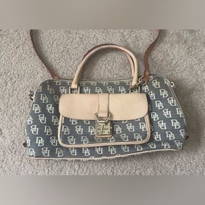 Dooney Bourke handbag satchel with logo pattern